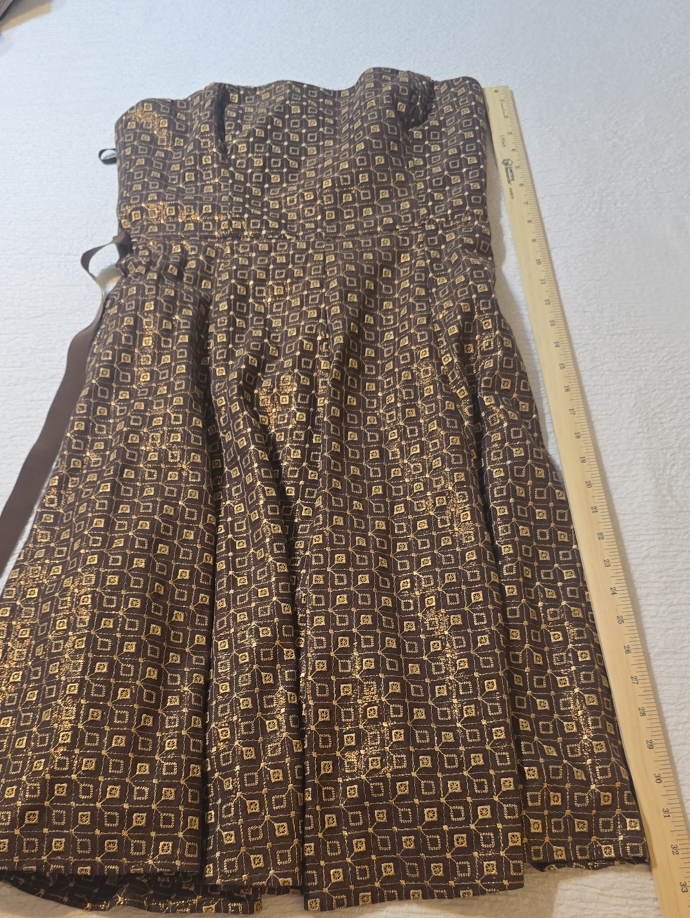 BCBGMaxAzria Chocolate Brown Satin Strap Dress - Picture 7 of 8